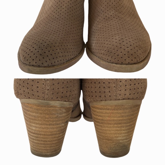 Dolce Vita Janie Perforated Bootie in Taupe Suede Leather Size 9.5 - Picture 9 of 12